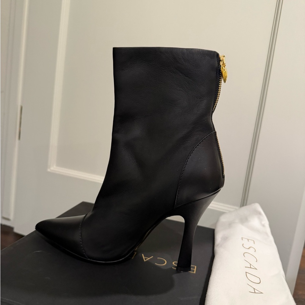 Escada Black Heeled Boots for Elegant Style